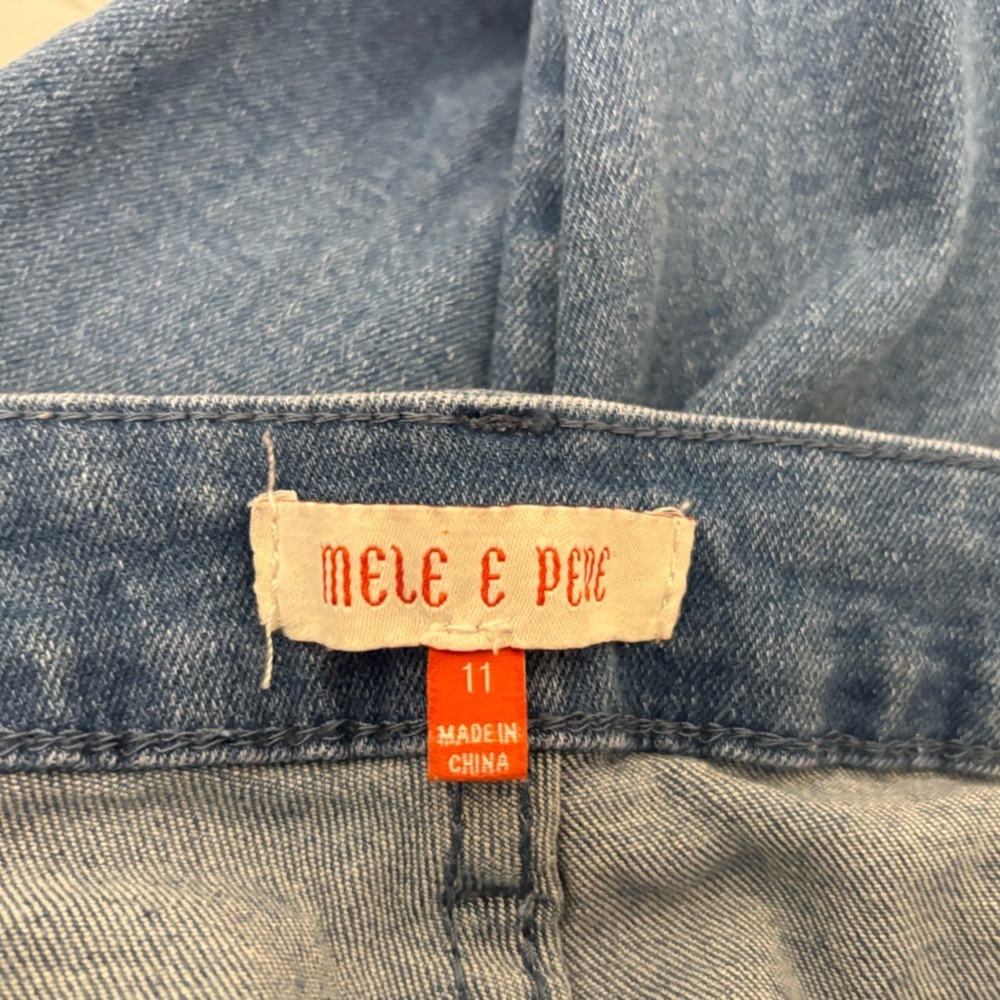 Mele E Pere Jeans Juniors Light Blue Jeans Sz 11 Button Fly Flare Leg Denim​​ - Picture 6 of 7